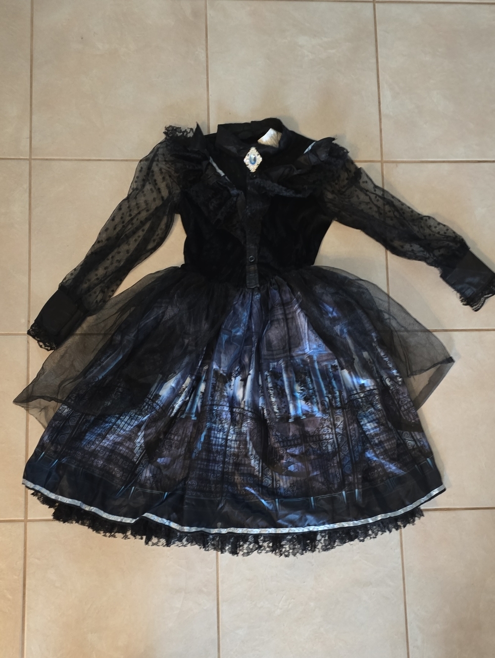 Black Gothic Princess Kids Costume Dress